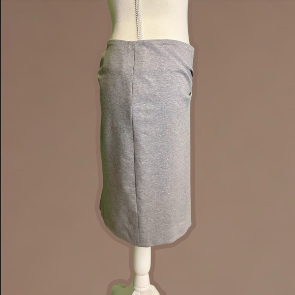 Rivamonti for Saks Fifth Avenue Heather Gray Pintuck-Detailed Knit Pencil Skirt - Picture 11 of 12